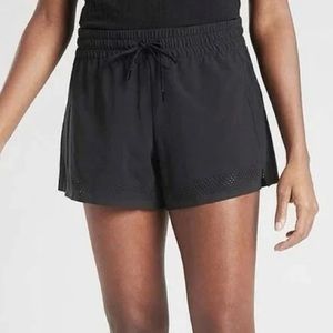 Athleta Baja Perforated Black Shorts